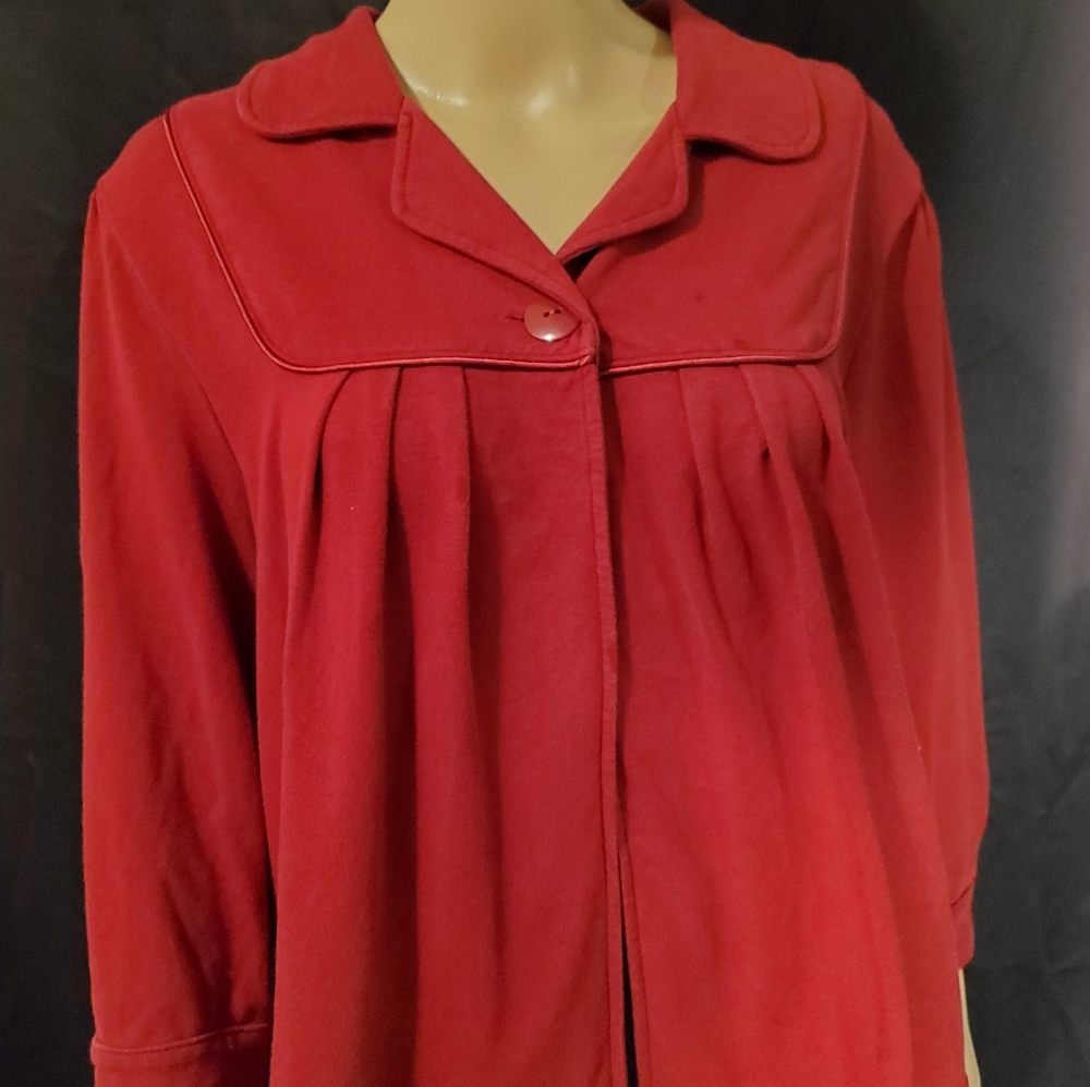 Hillary & Hanson Red Single Button Sweater